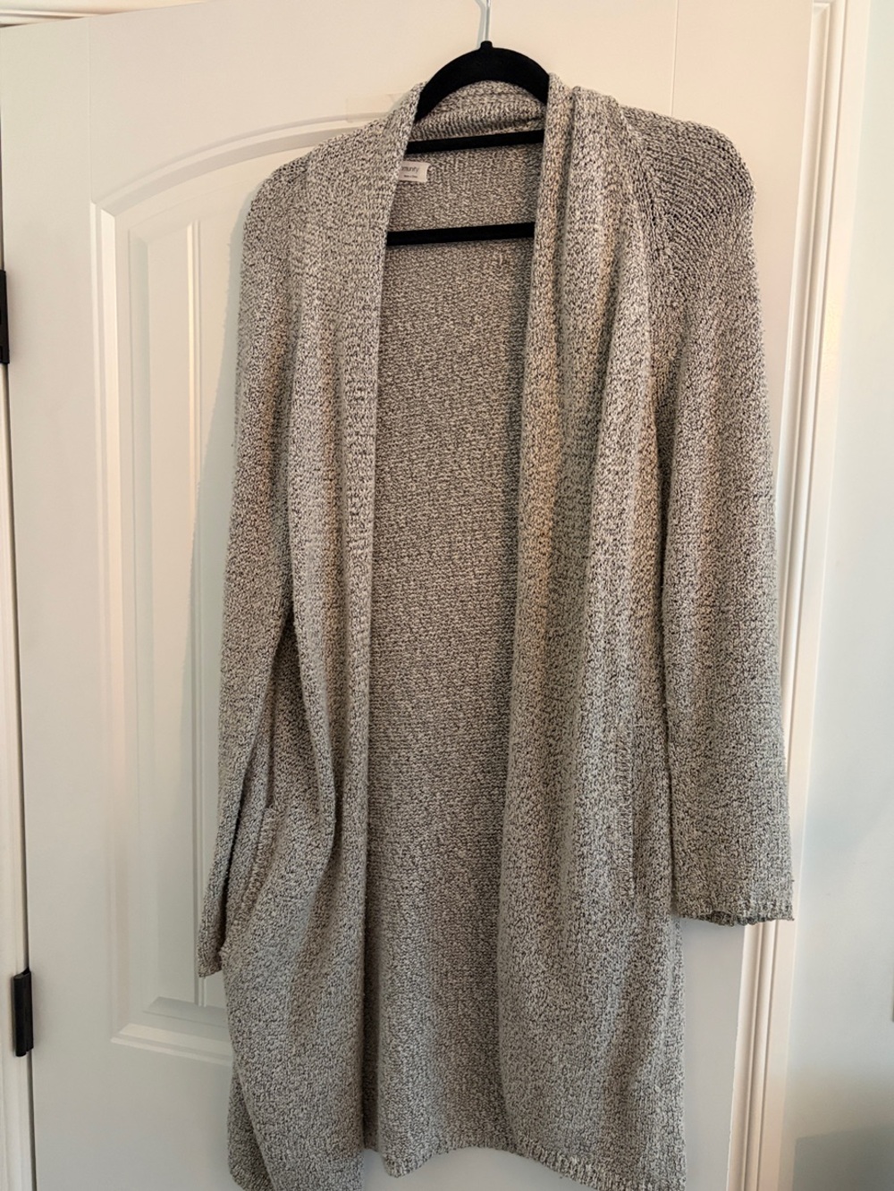 Aritzia Open-Front Long Cardigan - Light Gray